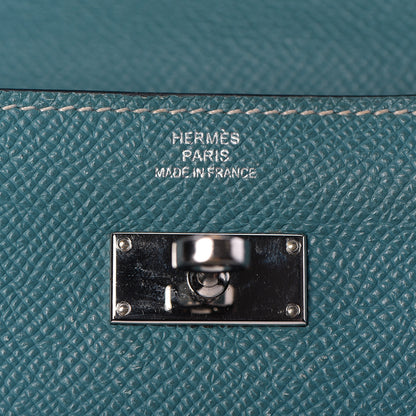 Hermes Epsom Kelly Longue Wallet Blue Jean 13 of 26