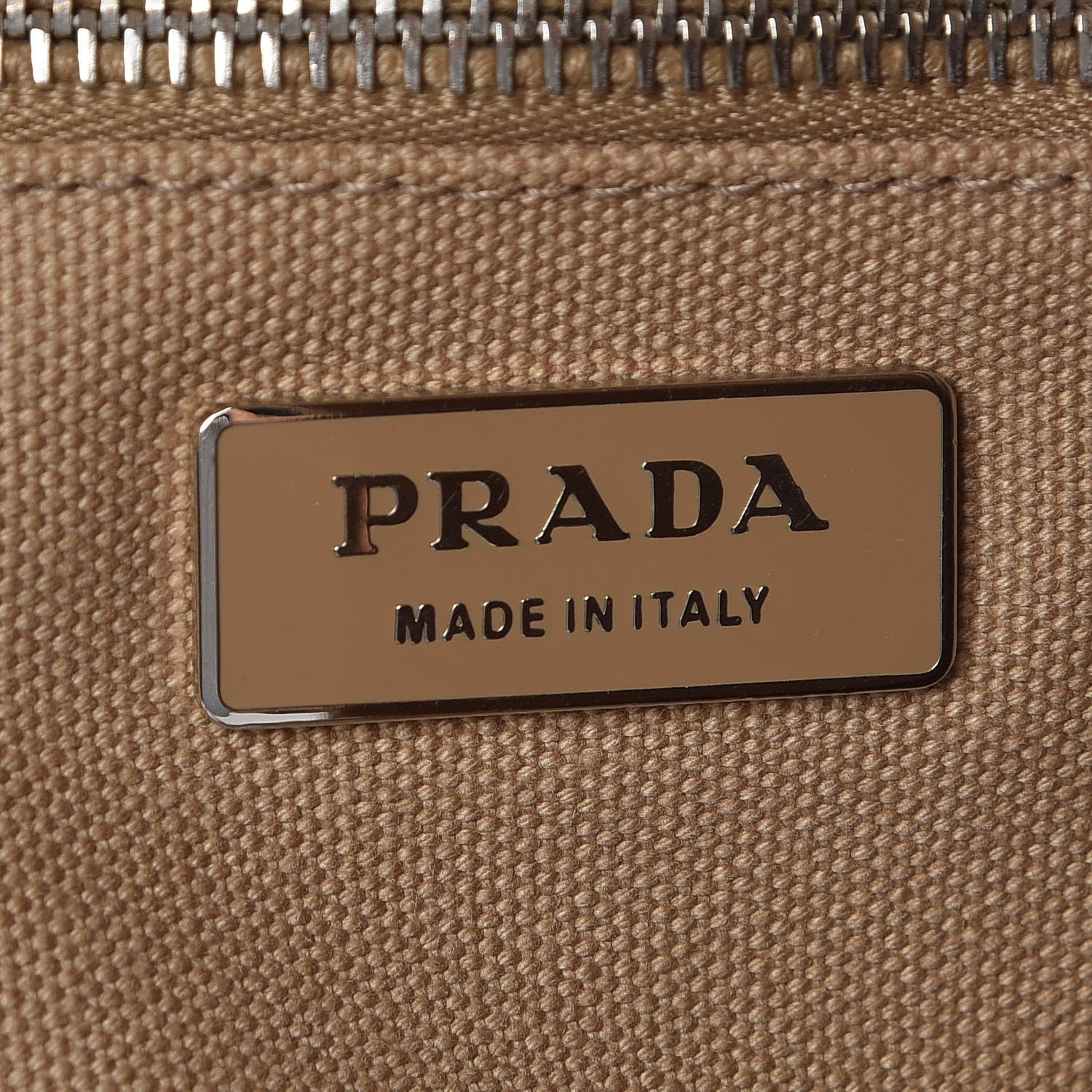 Prada Canvas Calfskin Trim Tote Brown 5 of 6