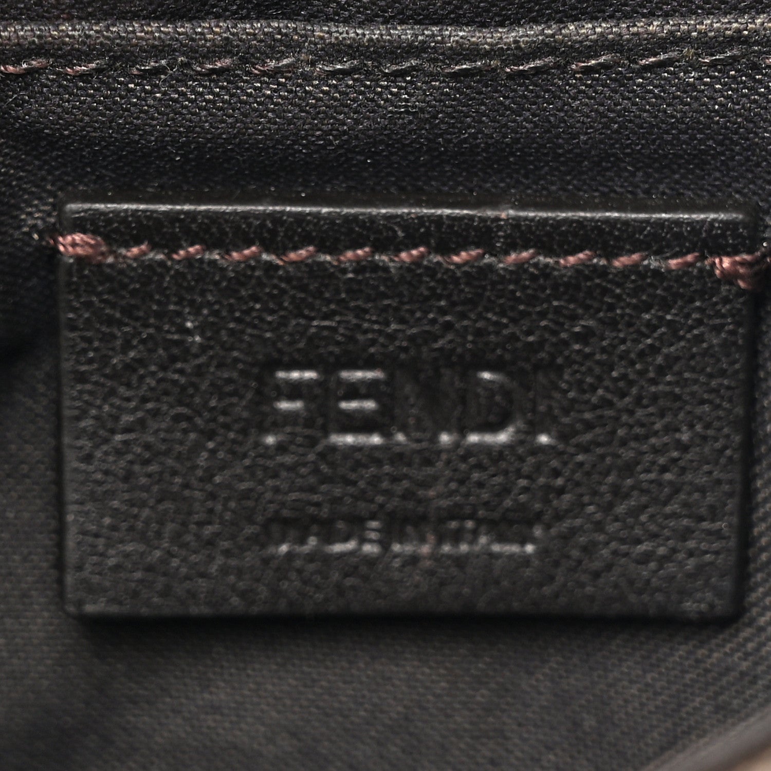 Fendi Glazed Fabric FF 1974 Nano Baguette Belt Charm Mogano Panna 6 of 7