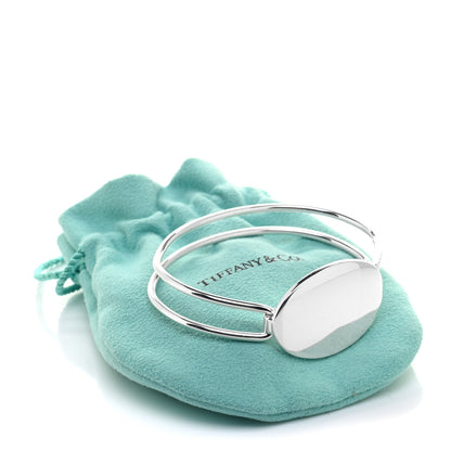 Tiffany Sterling Silver Oval ID Tag Wire Cuff Bangle Bracelet 5 of 5