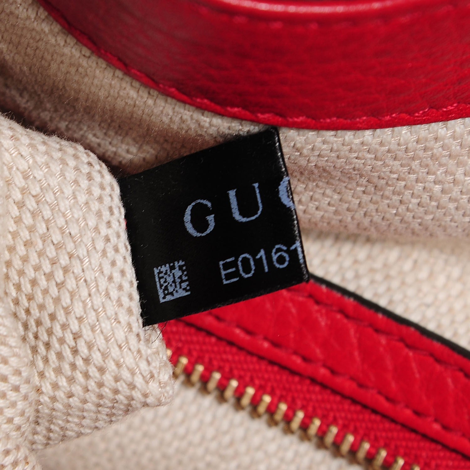 Gucci Pebbled Calfskin Small Soho Shoulder Bag Red 8 of 9