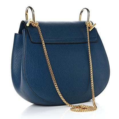 Chloe Grained Lambskin Mini Drew Shoulder Bag Factory Blue 2 of 4