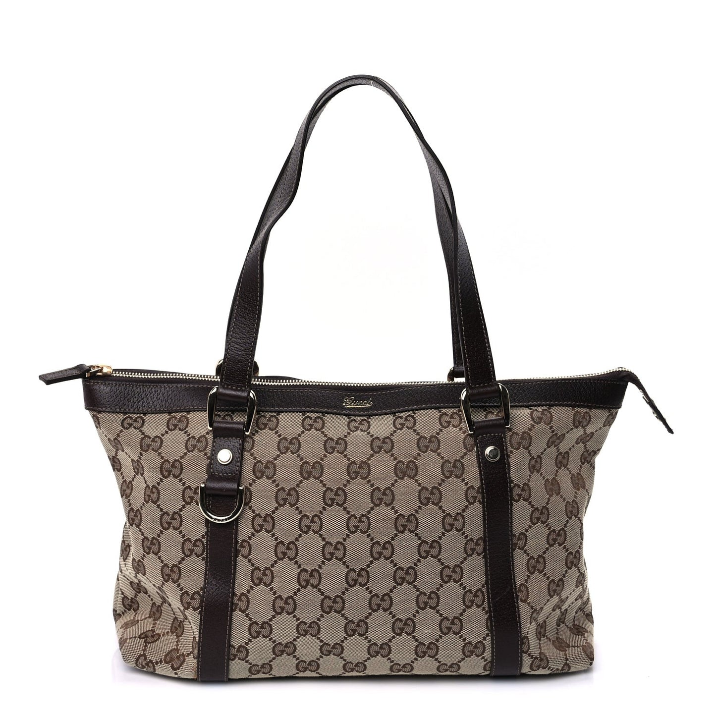 Monogram Medium Abbey Tote Dark Brown