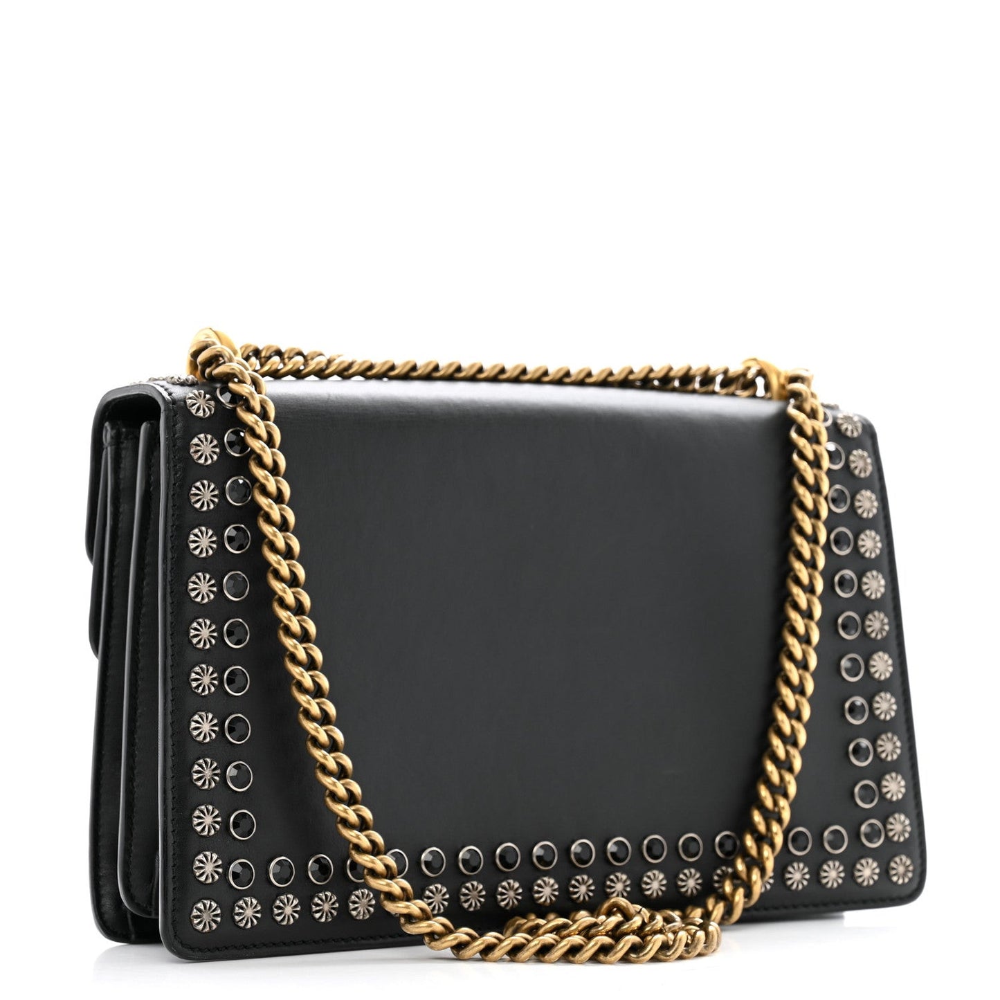 Calfskin Studded Small Dionysus Shoulder Bag Black