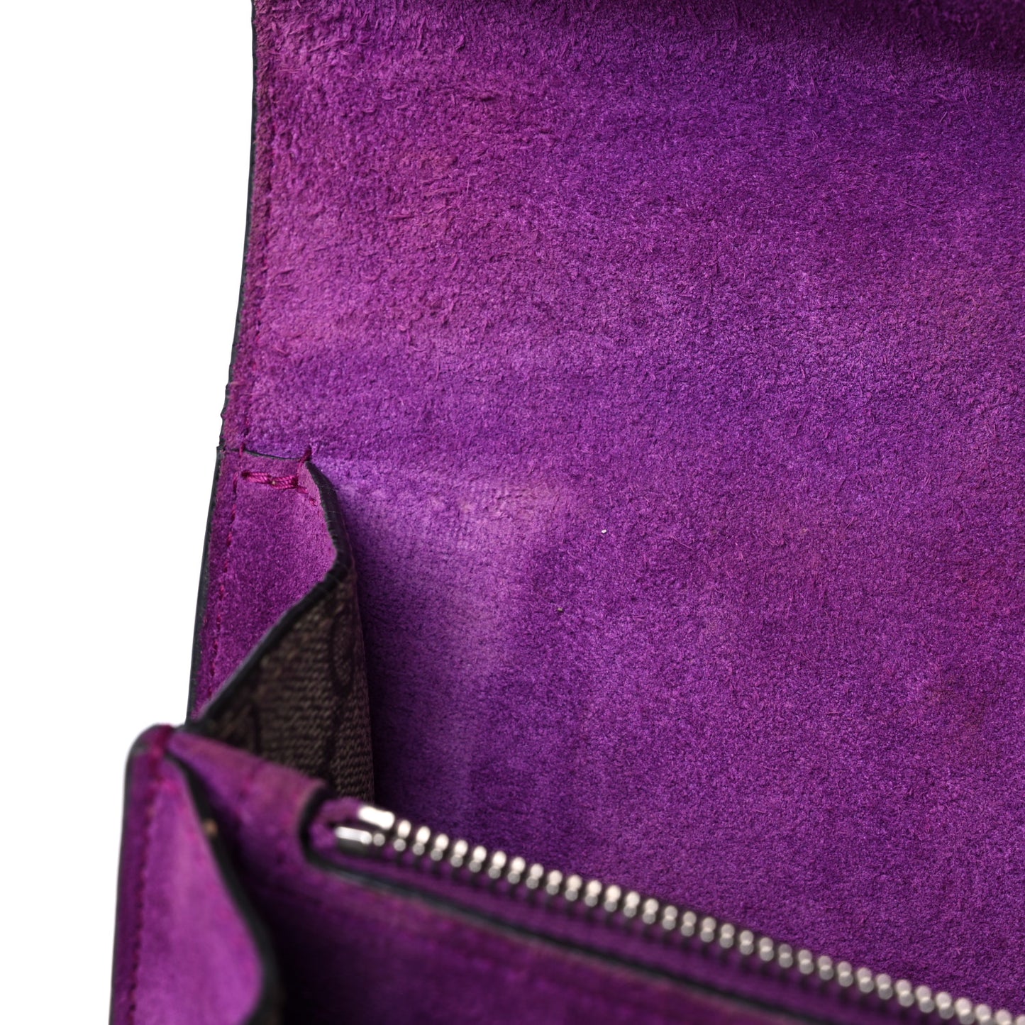 GG Supreme Monogram Embroidered Small Dionysus Shoulder Bag Purple