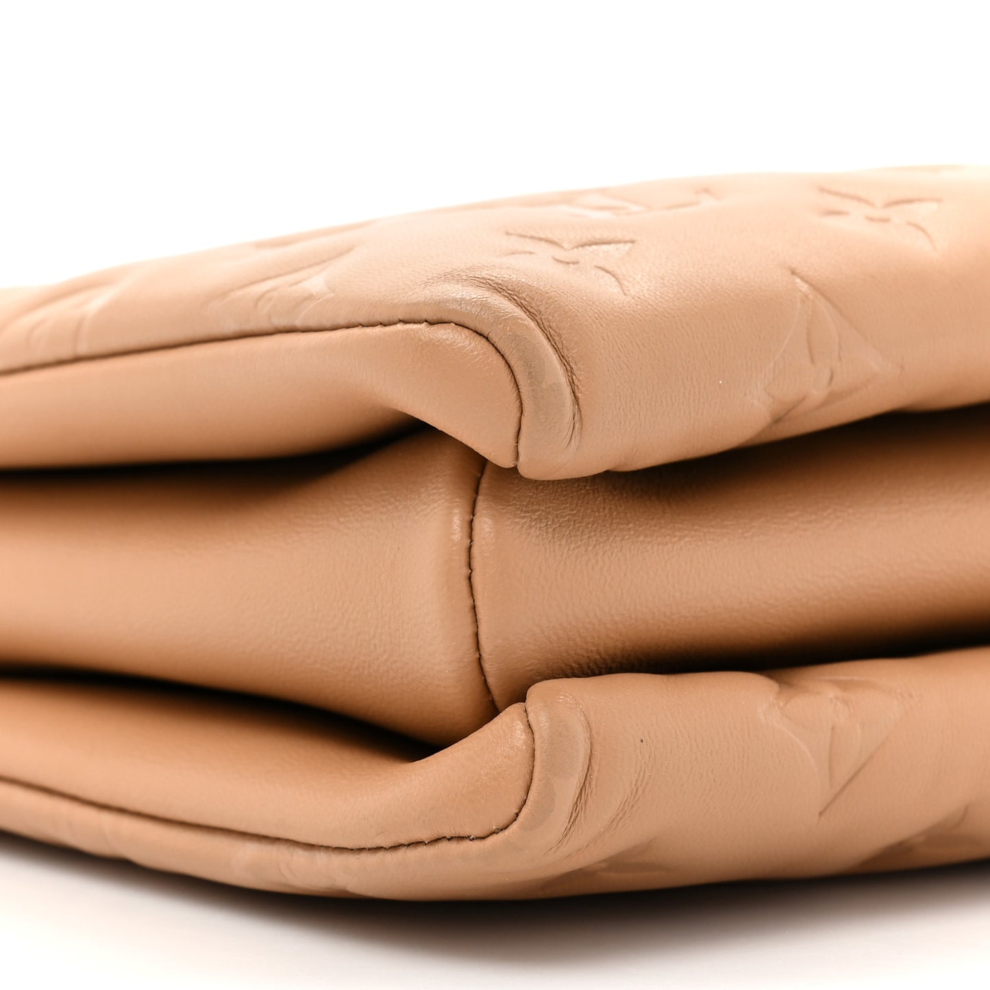 Lambskin Embossed Monogram Coussin PM Camel