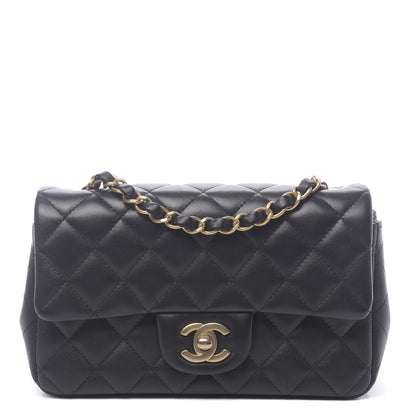 Chanel Lambskin Quilted Mini Rectangular Flap Black 1 of 11