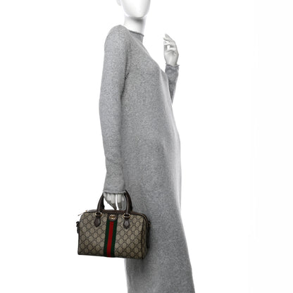 Gucci GG Supreme Monogram Web Small Ophidia Top Handle Bag Beige Ebony 2 of 10