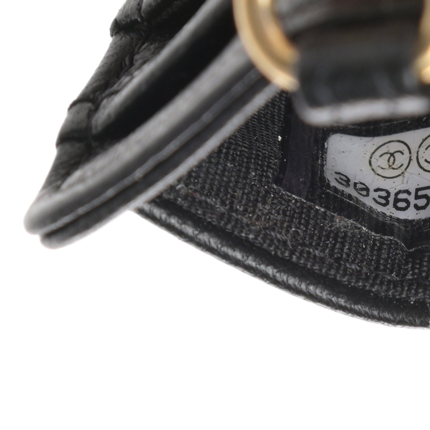 Goatskin Quilted Chanel 19 Card Holder On Chain Black