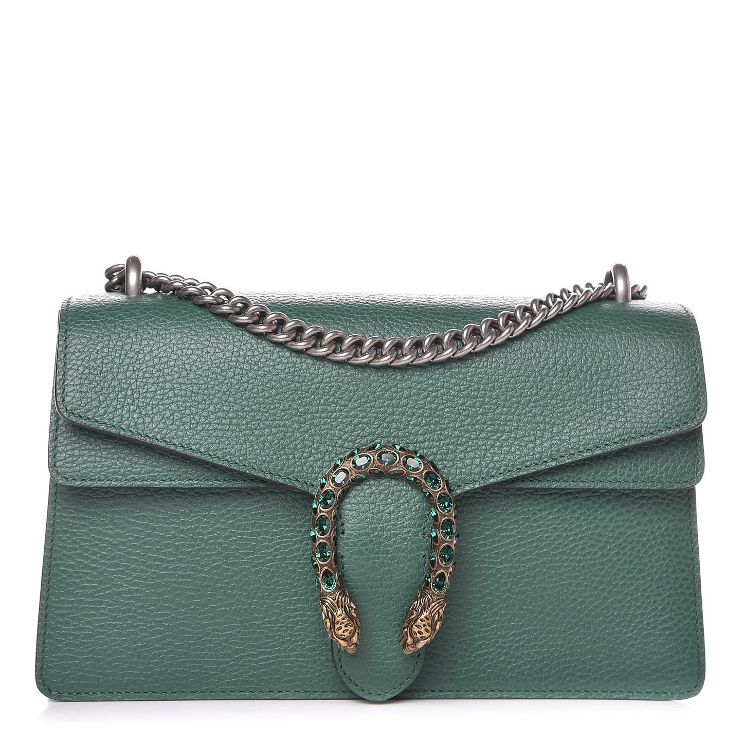 Pebbled Calfskin Small Dionysus Shoulder Bag Emerald