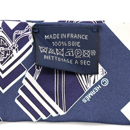 Hermes Silk Springs Springs Twilly Marine Creme Petrole 2 of 4