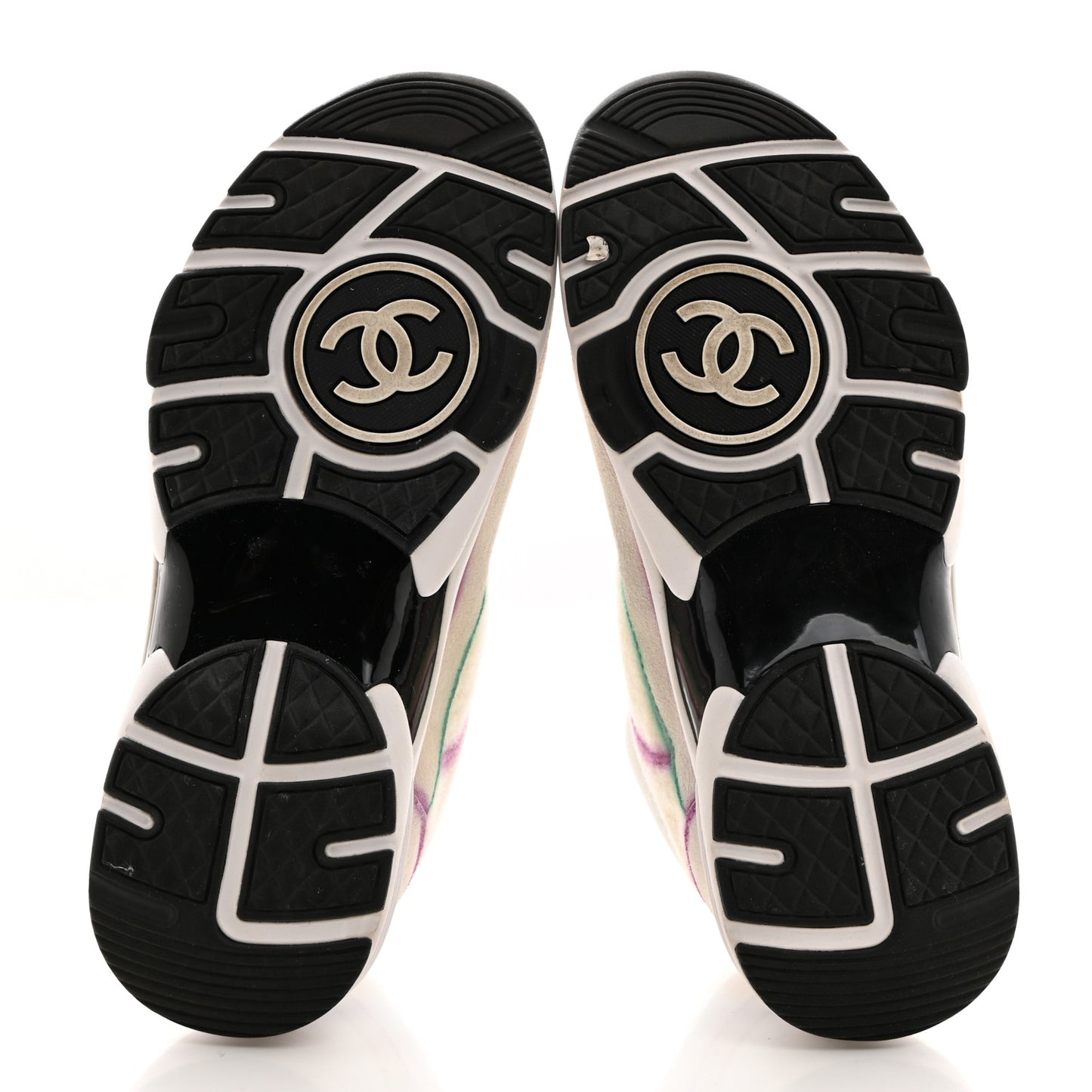 Wool Suede Calfskin CC Sneakers 36 Multicolor