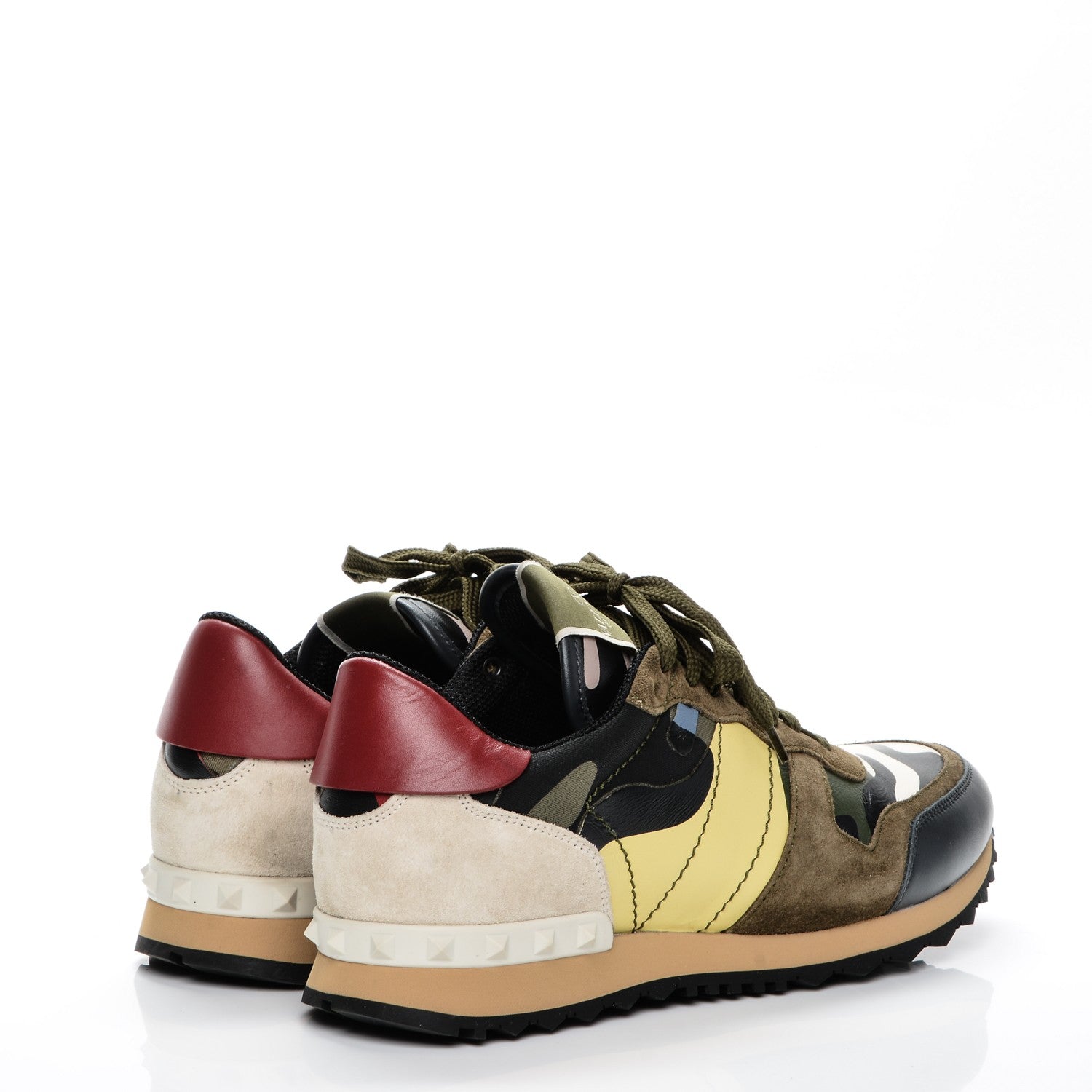 Valentino Garavani Nappa Suede Camouflage Mens Rockrunner Sneakers 41 Multicolor 4 of 8