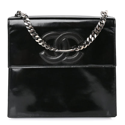Chanel Lambskin Patent CC Flap Bag  Black 1 of 9