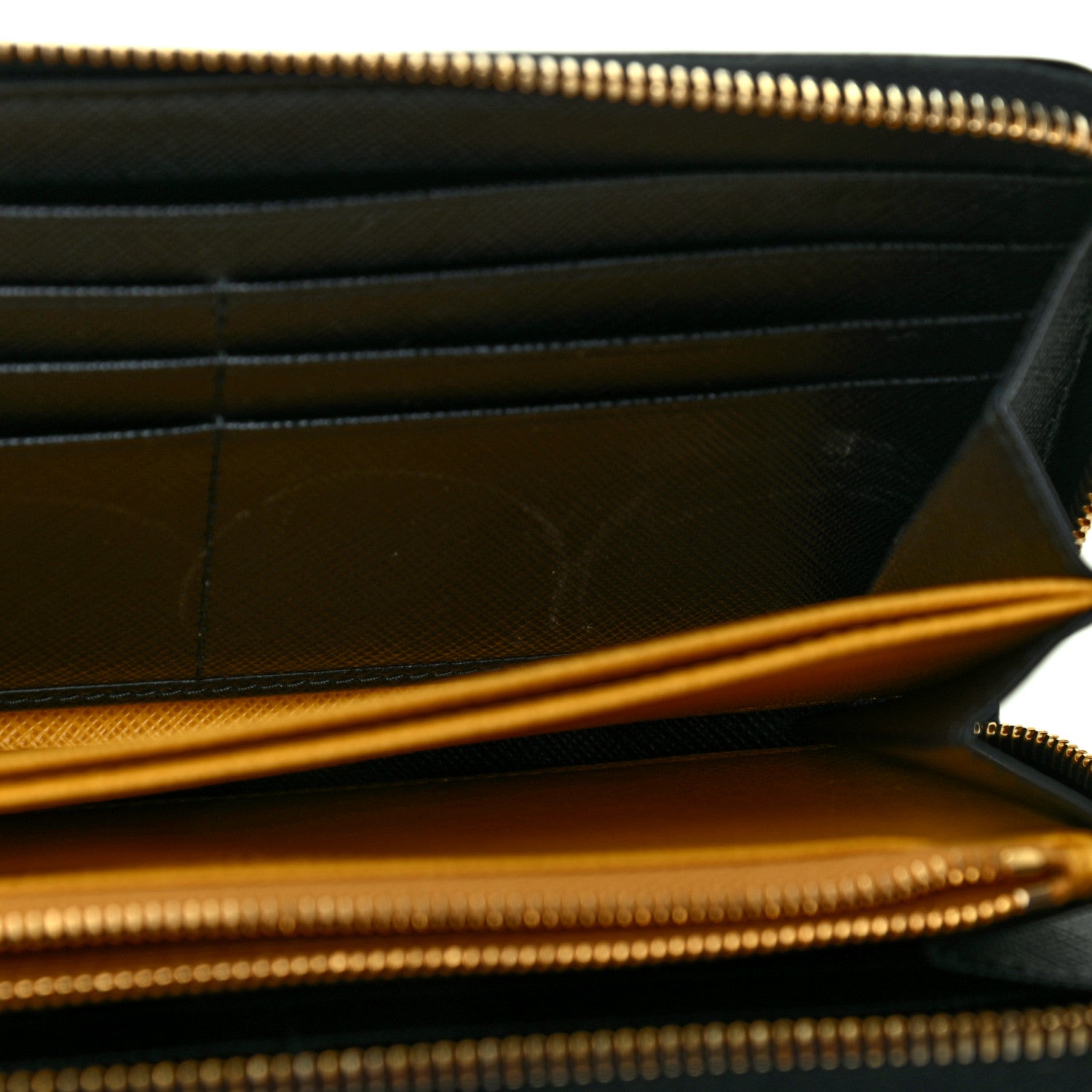 Prada Saffiano Robot Continental Zip Around Wallet Black 8 of 8