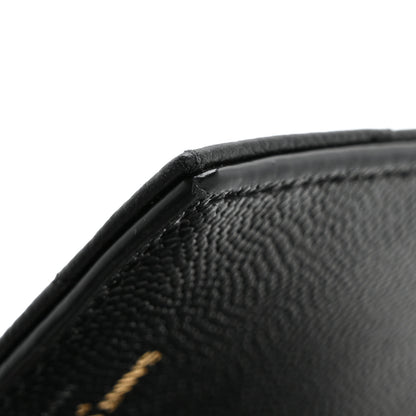 Saint Laurent Grain De Poudre Matelasse Chevron Monogram Zipped Two-Part Wallet Black 8 of 10