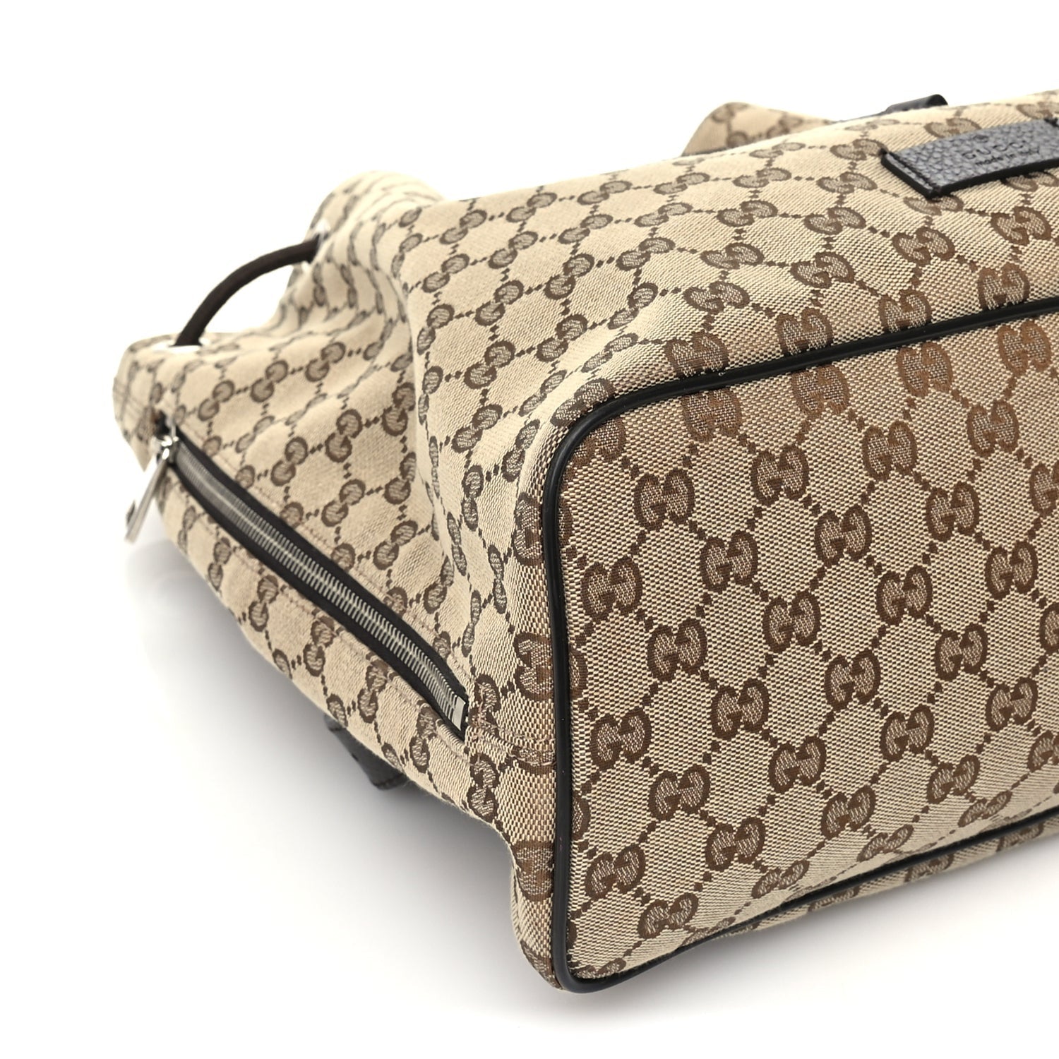 Gucci Monogram Dollar Calfskin O Drawstring Backpack  Beige Ebony Testa di Moro Dark Chocolate 7 of 8