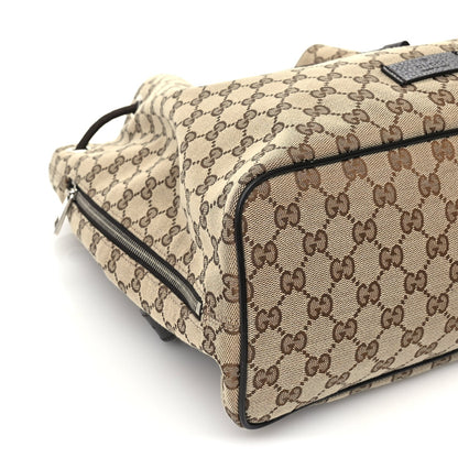 Gucci Monogram Dollar Calfskin O Drawstring Backpack  Beige Ebony Testa di Moro Dark Chocolate 7 of 8