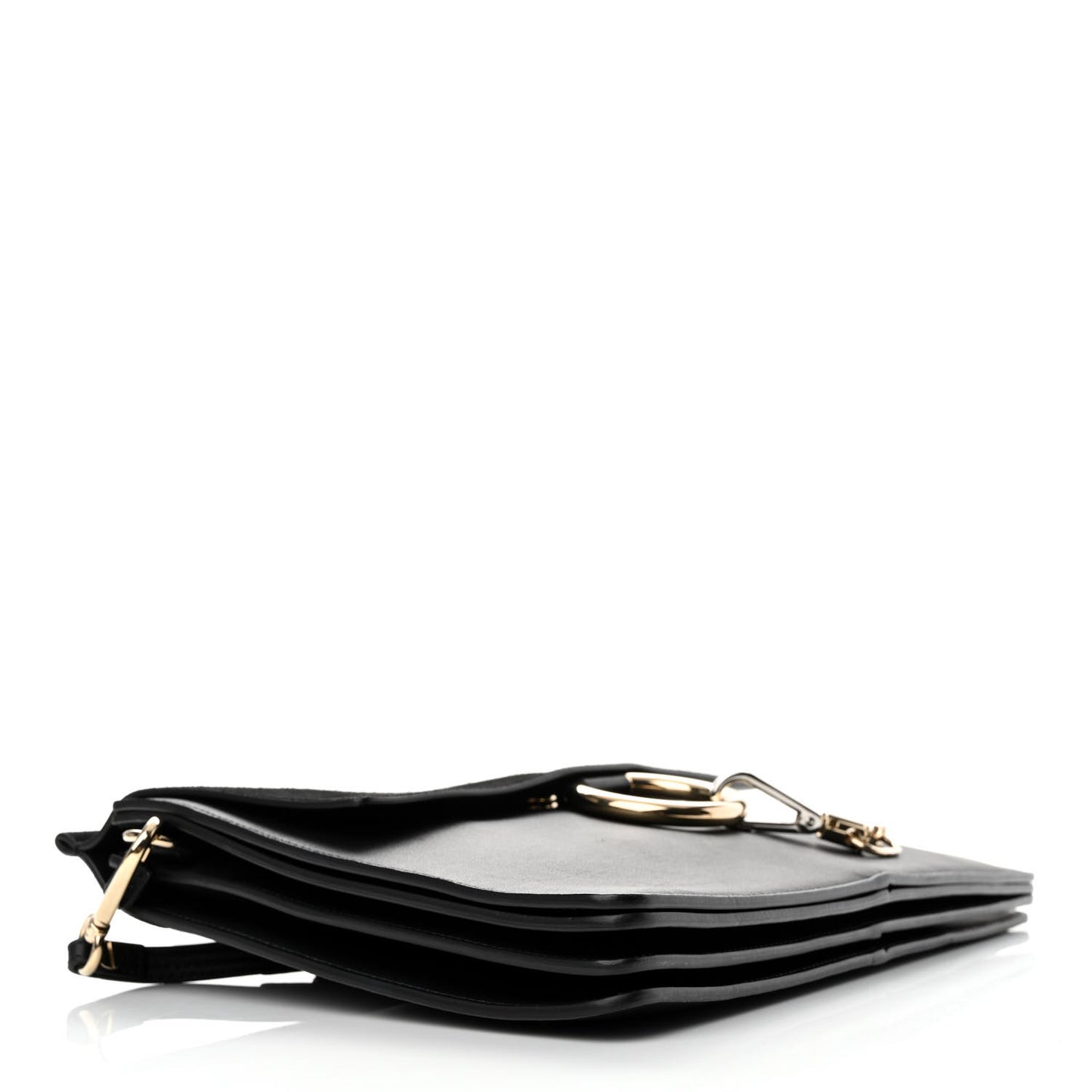 Suede Calfskin Medium Faye Shoulder Bag Black