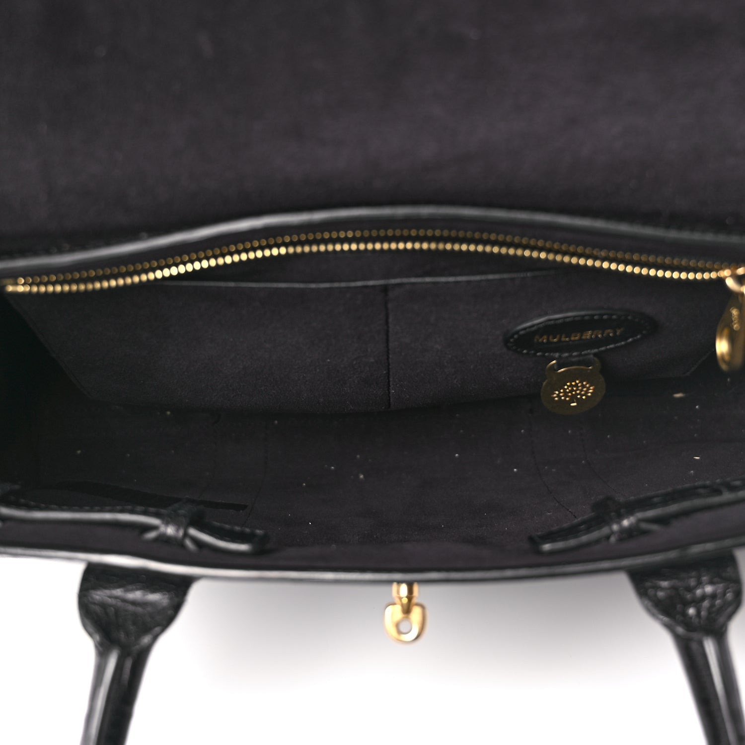 Mulberry Calfskin Crocodile Embossed Bayswater Black 4 of 8