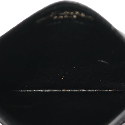 Saint Laurent Grain De Poudre Matelasse Chevron Monogram Credit Card Case Black 6 of 7