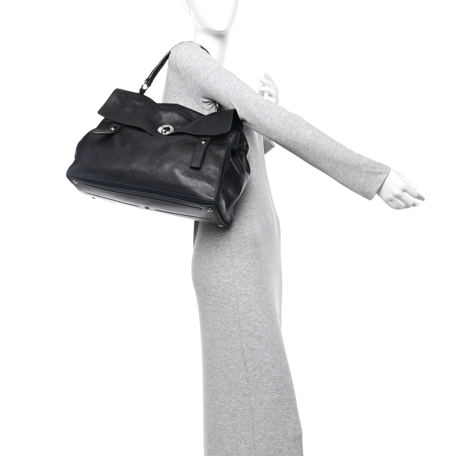 Saint Laurent Calfskin Canvas Large Muse Two Black 2 of 16