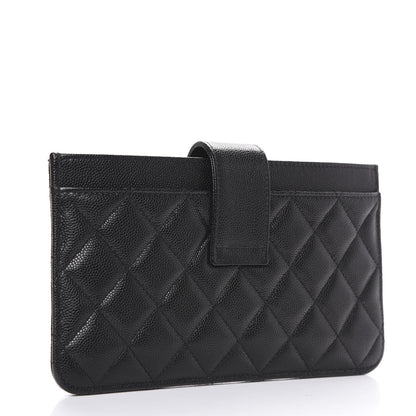 Chanel Caviar Quilted Classic Strap Pouch Black 3 of 9