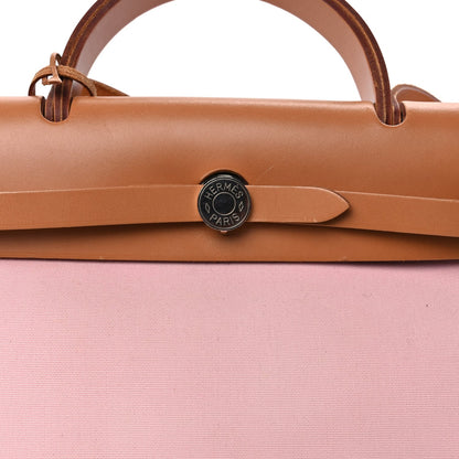 Hermes Vache Hunter Toile Herbag Zip 31 PM Rose Sakura 8 of 10