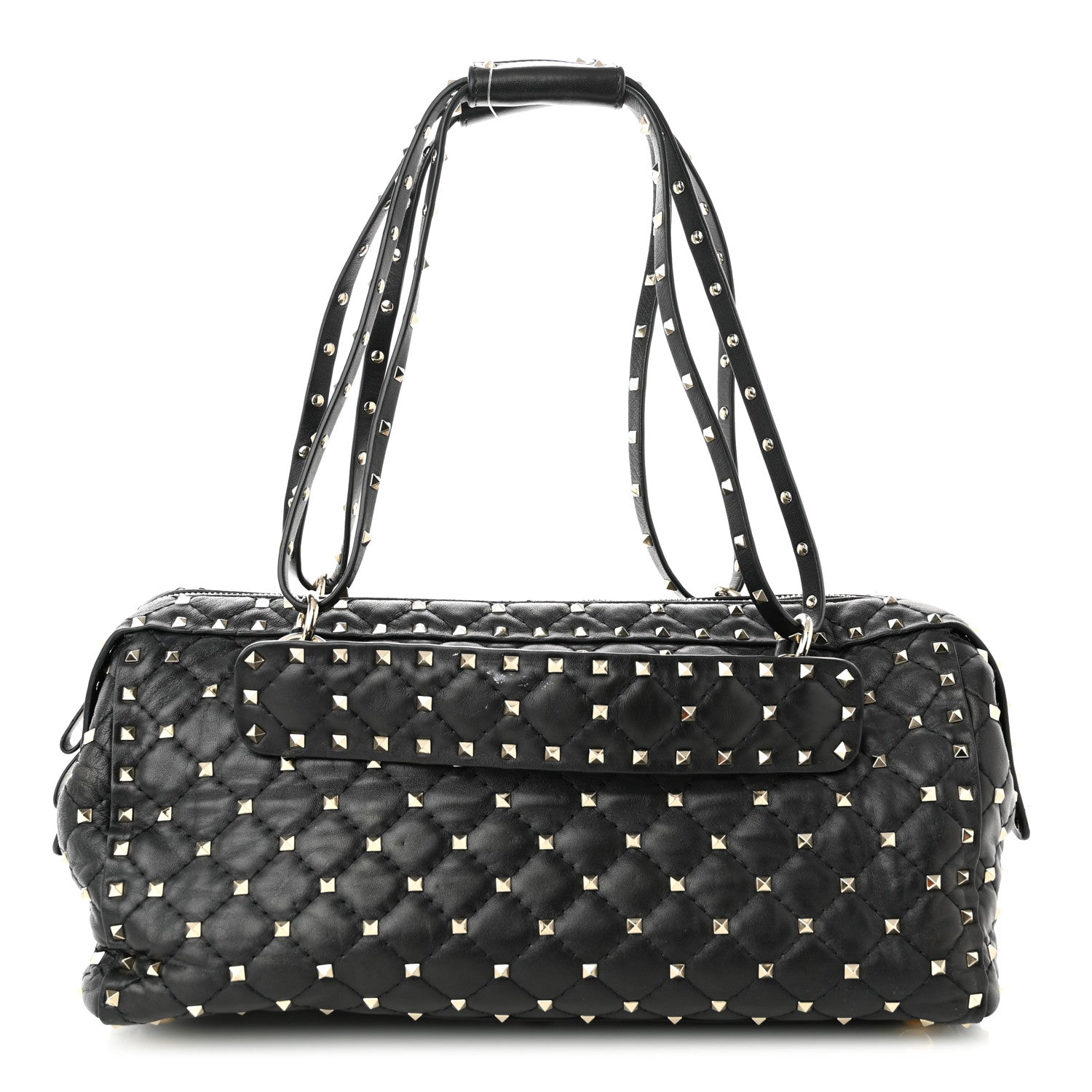 Valentino Garavani Lambskin Rockstud Spike Duffle Bag Black 1 of 11