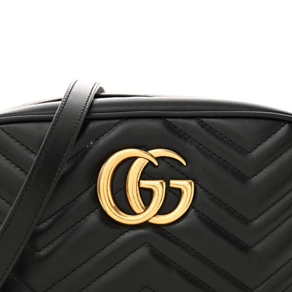 Gucci Calfskin Matelasse Small GG Marmont Chain Shoulder Bag Black 8 of 11