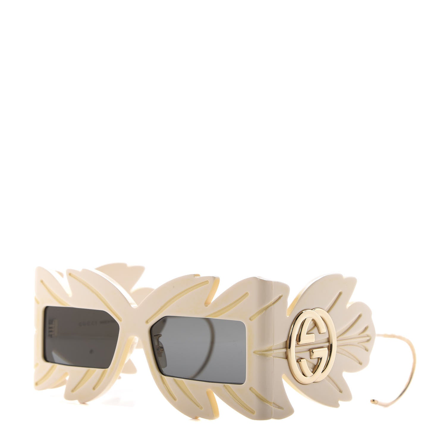 Gucci Acetate Square Frame Wing Sunglasses GG0429S Ivory 1 of 8