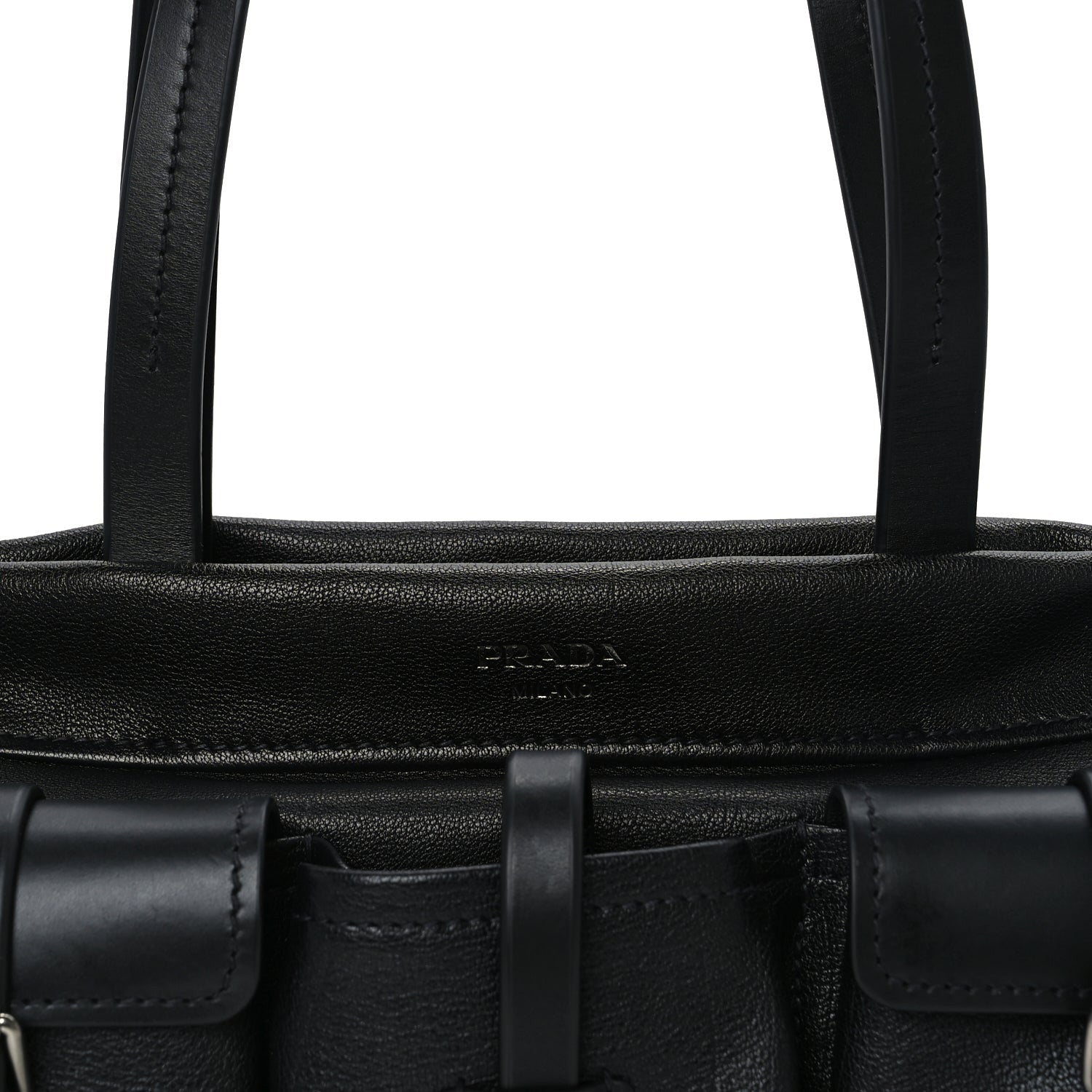 Prada Bufalo Large Route Tote Bag  Black 6 of 8