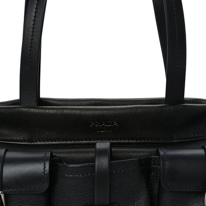 Prada Bufalo Large Route Tote Bag  Black 6 of 8