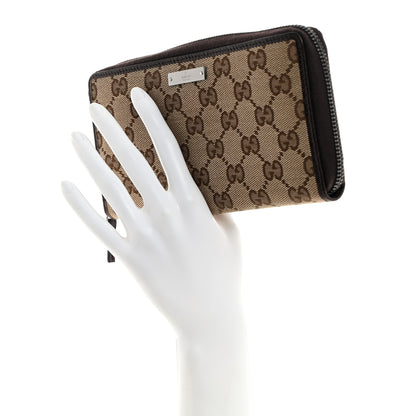 Gucci Monogram Metal Bar Zip Around Wallet Dark Brown 2 of 7