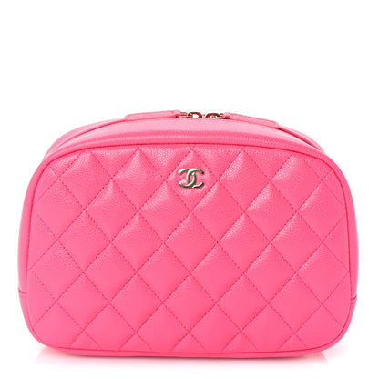 Chanel Caviar Quilted Medium Curvy Pouch Cosmetic Case Pink 1 of 7