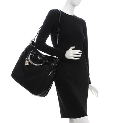 Prada Tessuto Nylon Calfskin Shoulder Bag Black 3 of 13