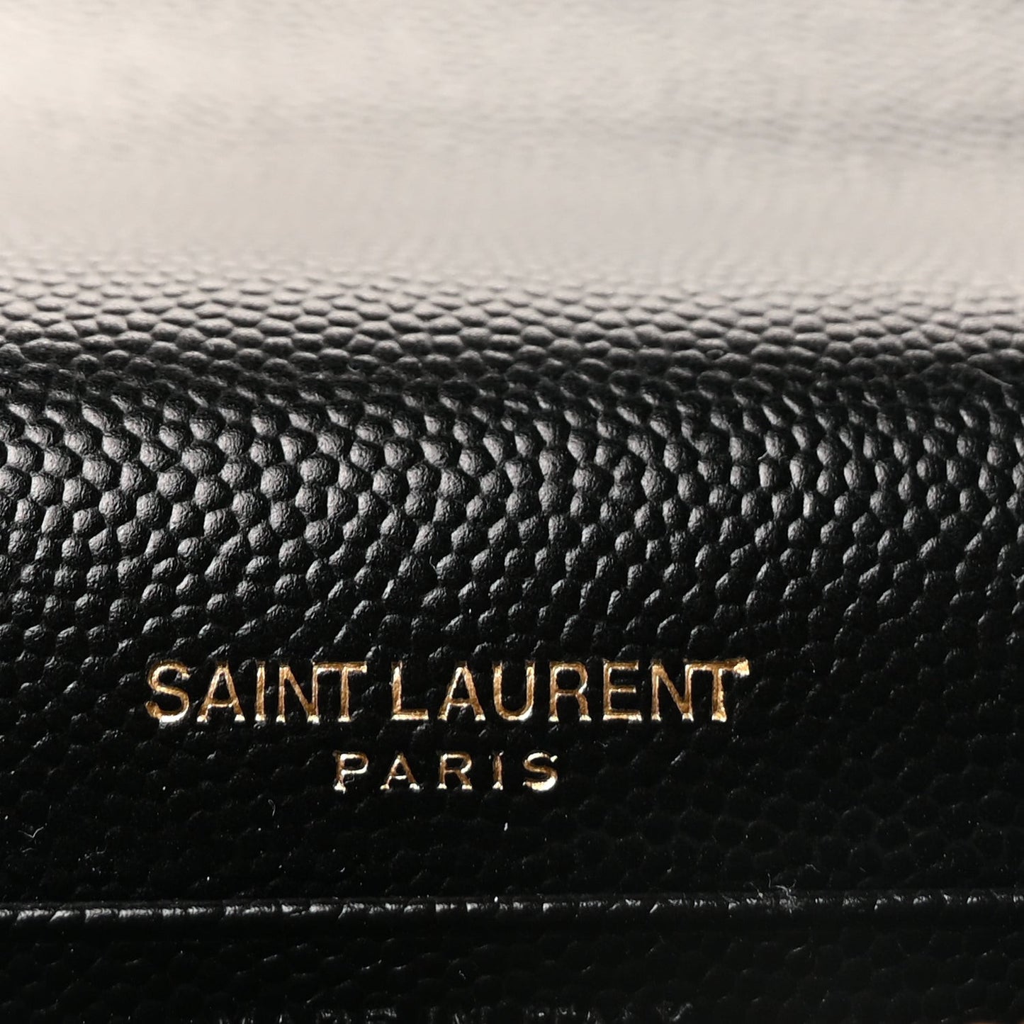 Grain De Poudre Matelasse Chevron Monogram Envelope Chain Wallet Black