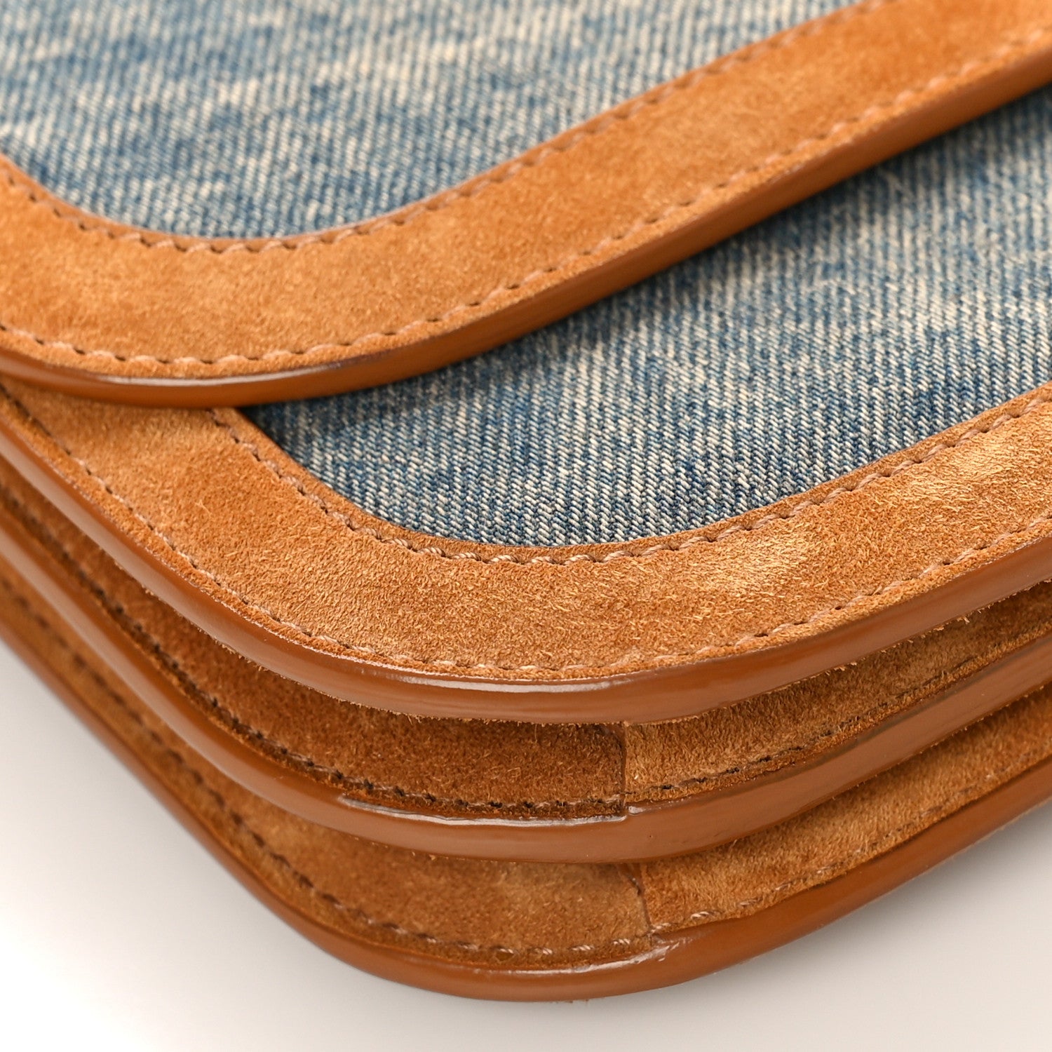 Saint Laurent Denim Suede Monogram Medium Solferino Soft Satchel Blue Cinnamon 8 of 9