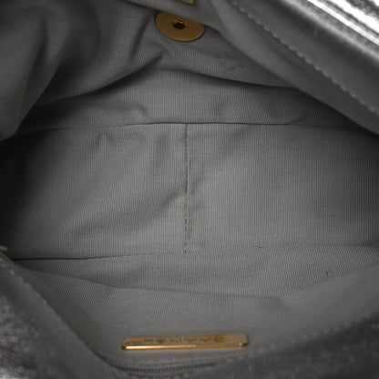 Chanel Metallic Goatskin Quilted Medium Chanel 19 Flap Silver 5 of 10