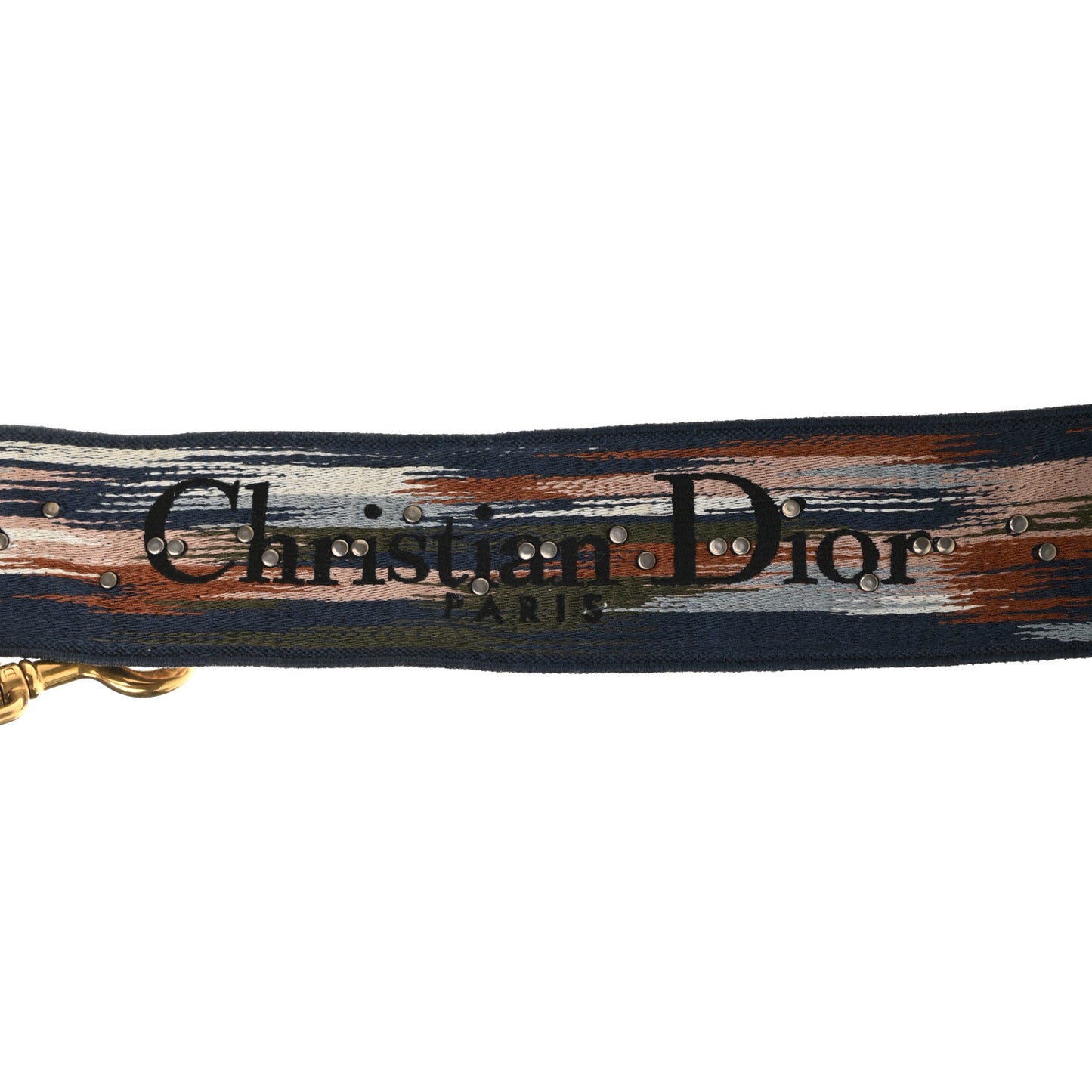 Canvas Embroidered Studded KaleiDiorscopic Shoulder Strap Multicolor