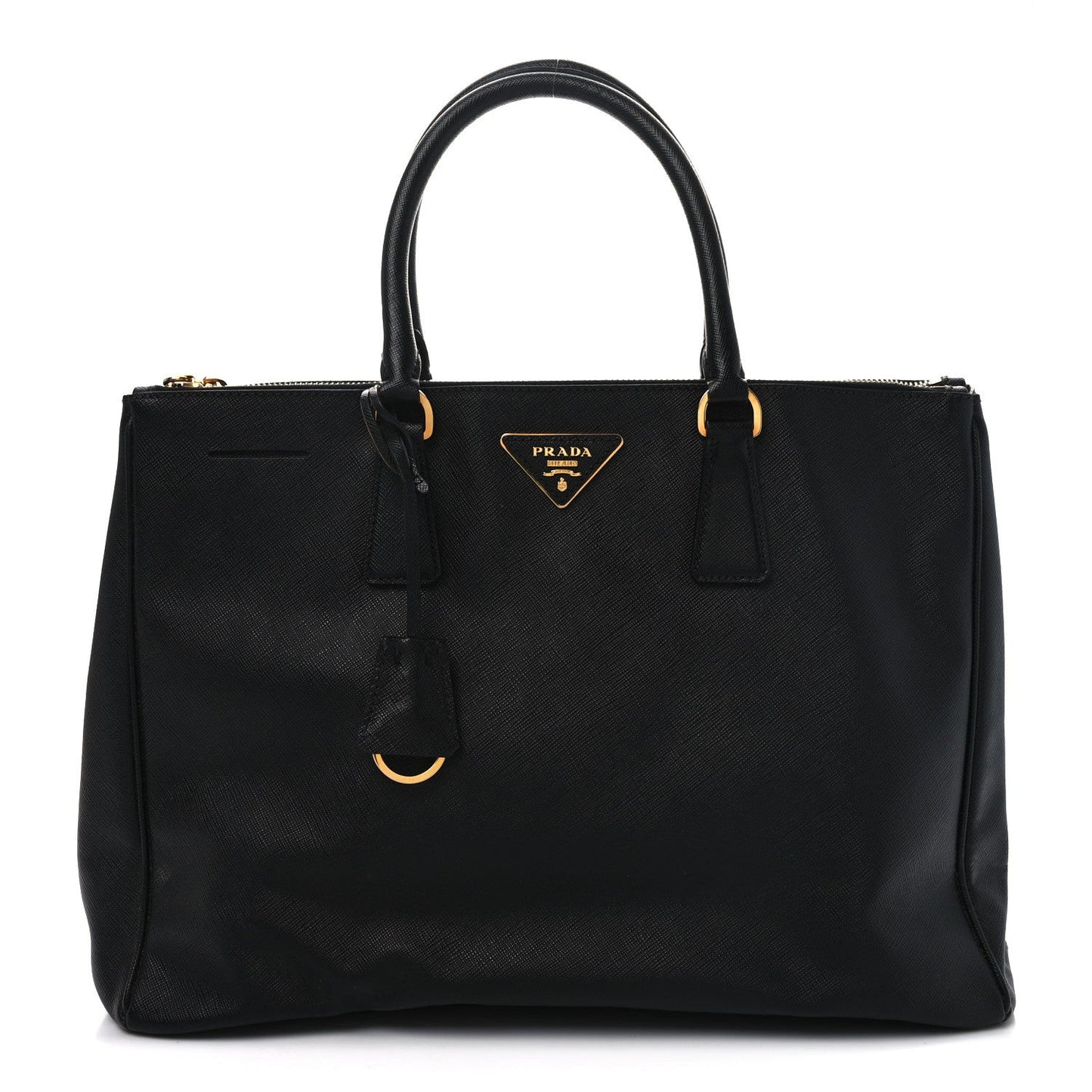 Saffiano Lux Large Galleria Double Zip Tote Black