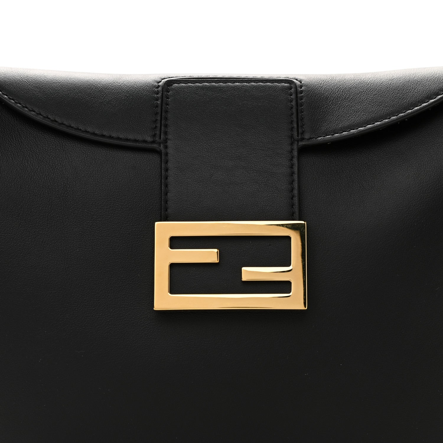 Fendi Vitello Grace Suede Small Croissant Hobo Black 7 of 10