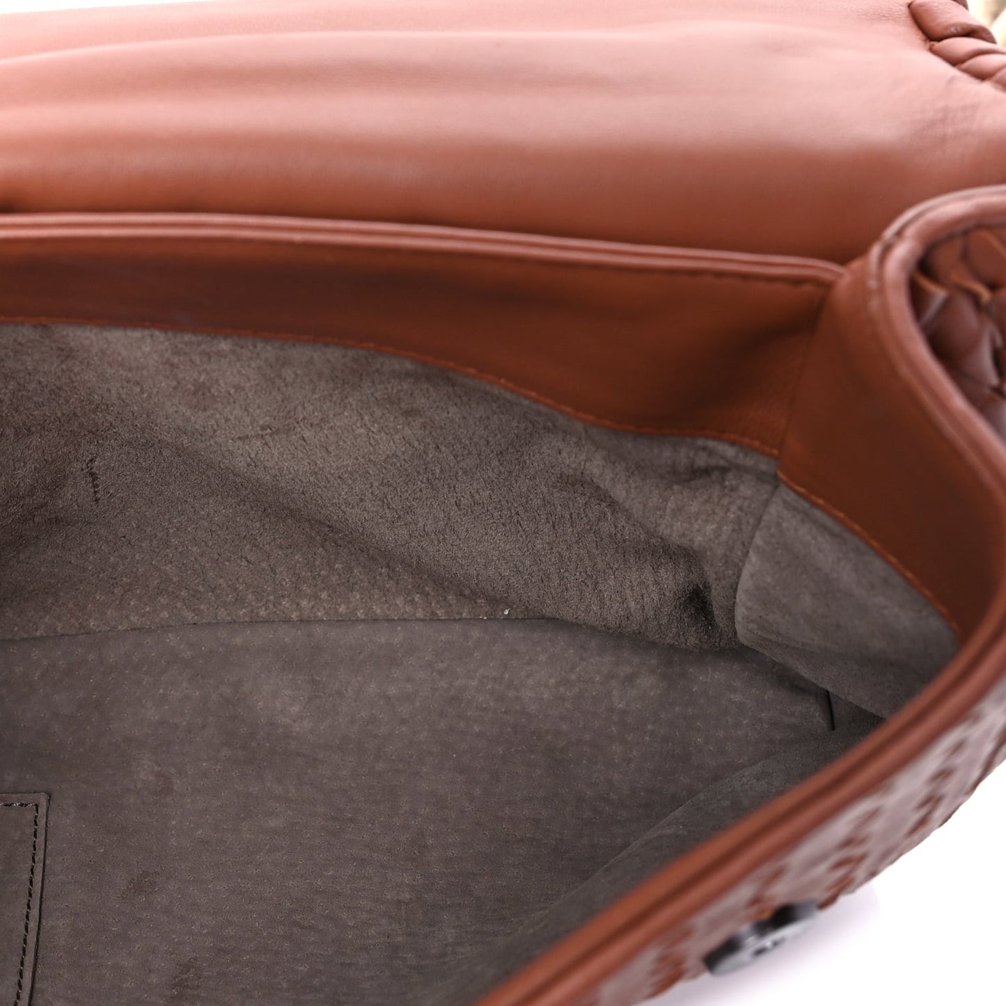 Nappa Intrecciato Olimpia Shoulder Bag Noce