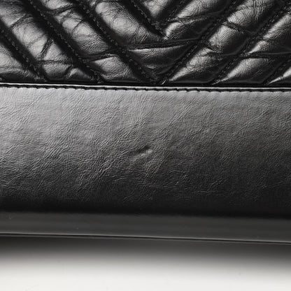 Chanel Aged Calfskin Chevron Quilted Medium Gabrielle Hobo Black 15 of 15
