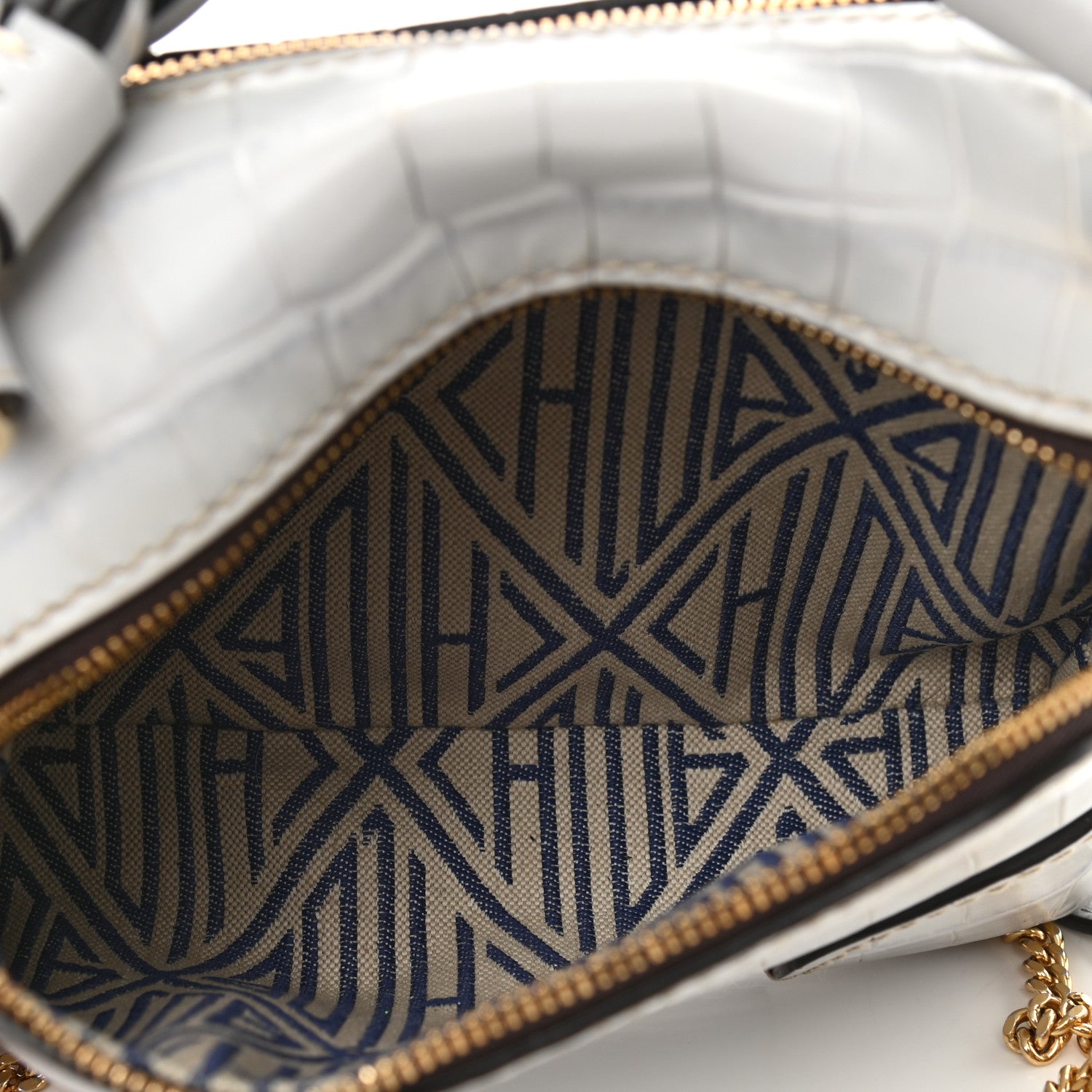 Chloe Crocodile Embossed Mini Daria Chain Bag Light Cloud 6 of 10