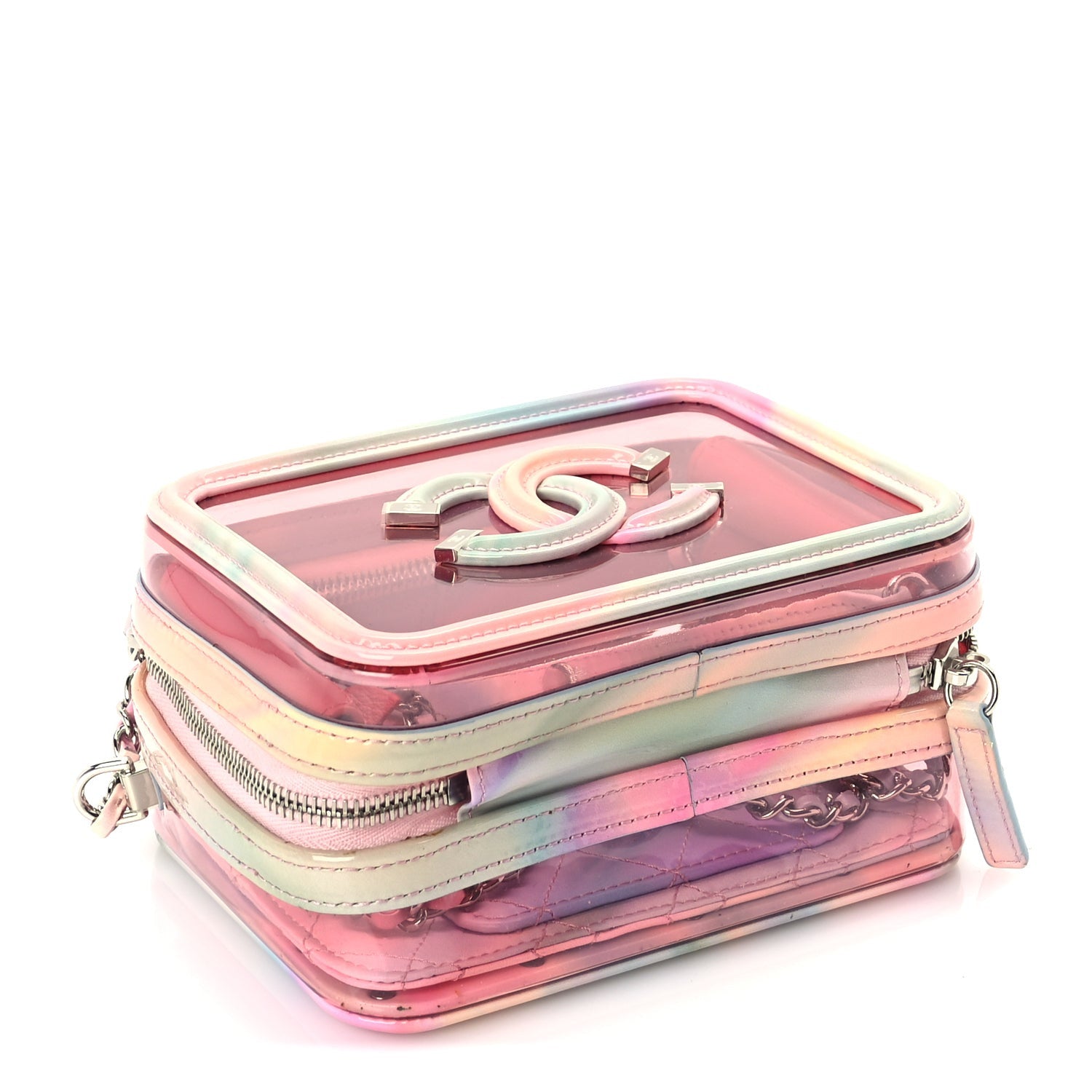 Chanel PVC Lambskin Filigree Small CC Filigree Vanity Case Pink Multicolor 3 of 9