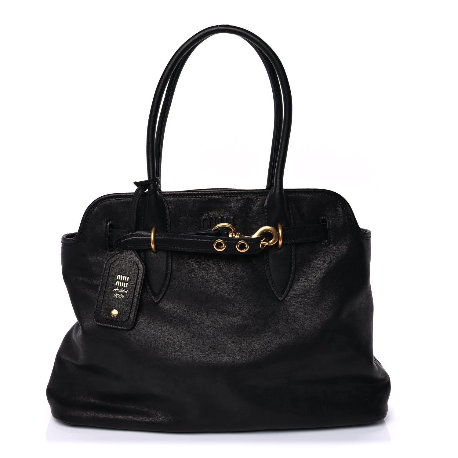 Miu Miu Nappa Medium Aventure Bag  Black 1 of 8