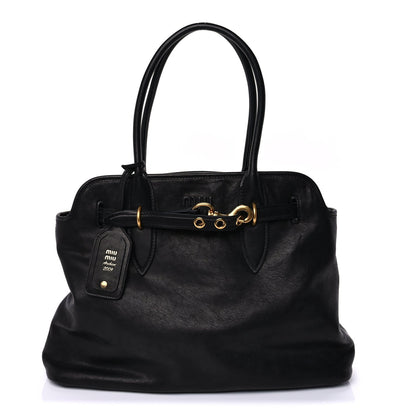 Miu Miu Nappa Medium Aventure Bag  Black 1 of 8