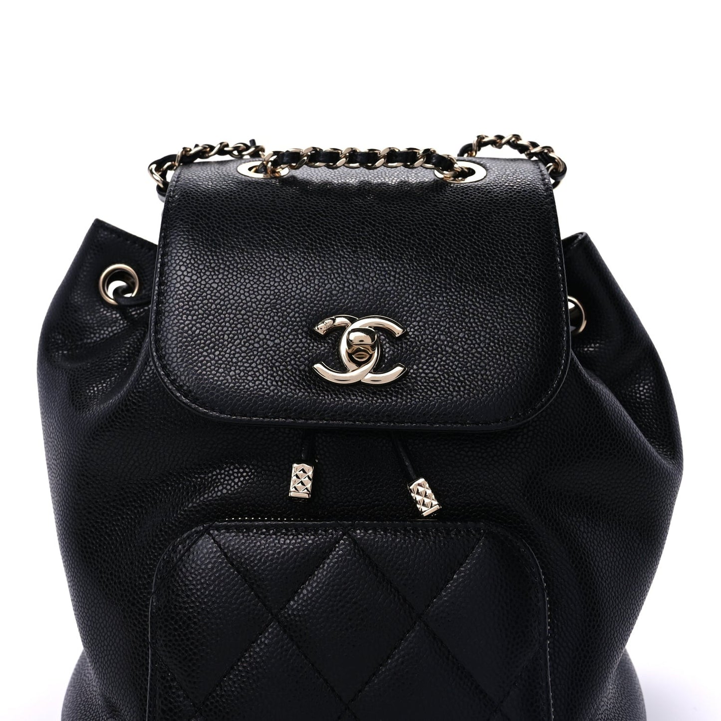 Caviar Quilted Mini Business Affinity Backpack  Black