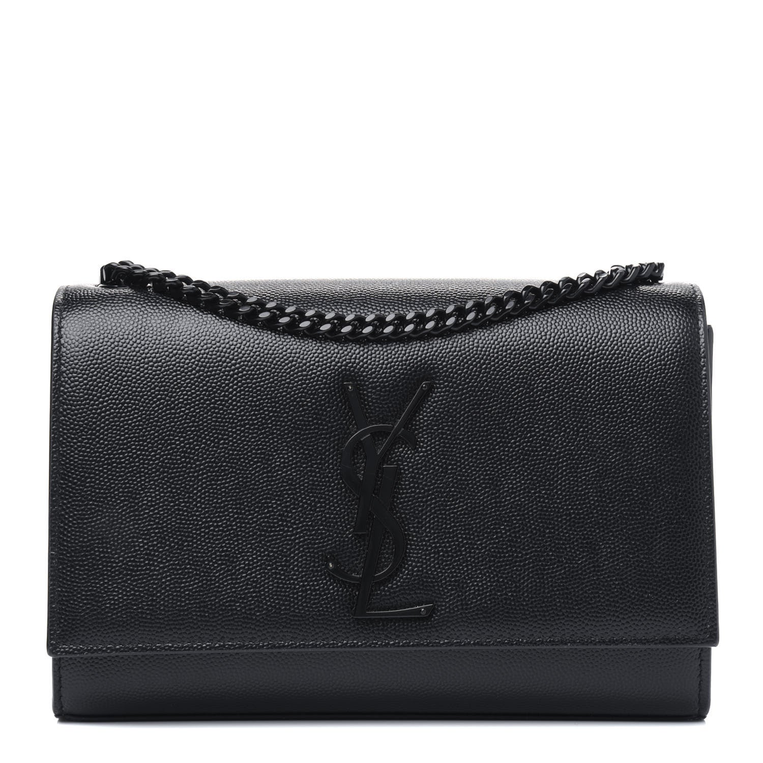 Saint Laurent Grain De Poudre Small Monogram Kate Satchel Black 1 of 4